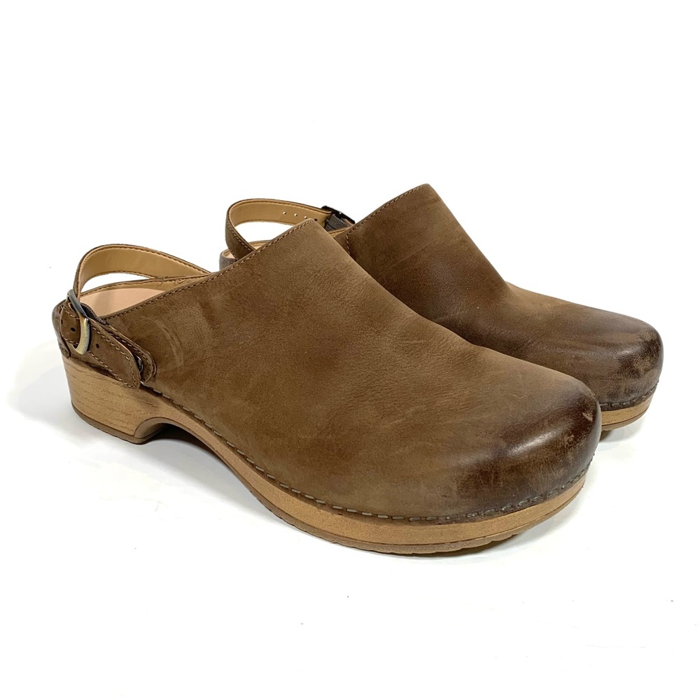 Dansko Clogs with Heel Strap Brown Size 40